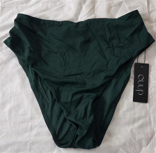 NWOT CUUP 2 or S The Highwaist Swim Bottom Teal Blue Hi Rise Bikini 130033