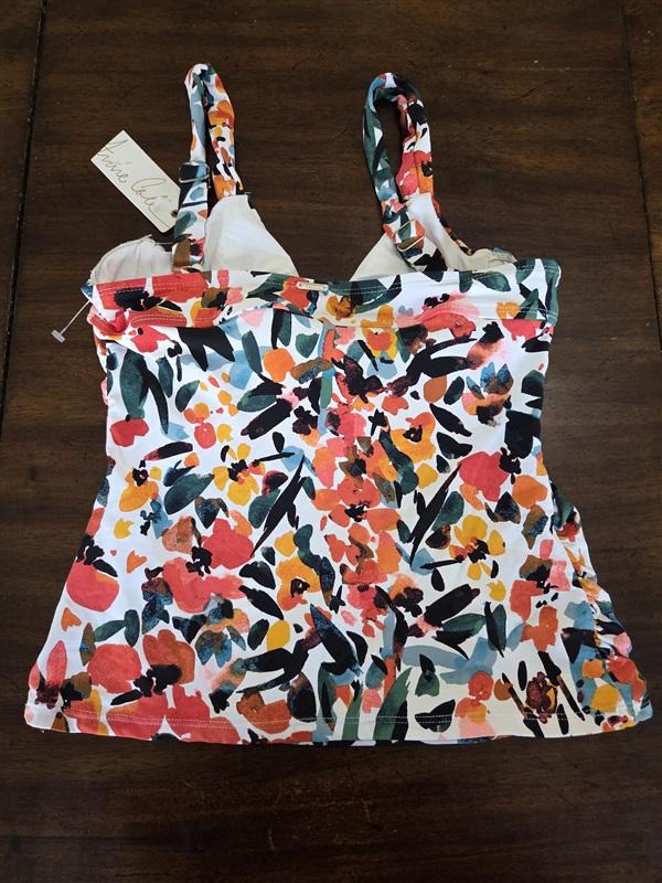 NWT Anne Cole 34B 32C Sunset Floral Twist Front Tankini Swimsuit 130038