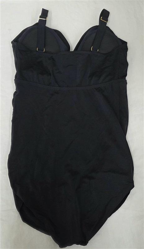 NWOT Swimsuits for All 16 1 Pc Twist Front Swim V neck Black 130054