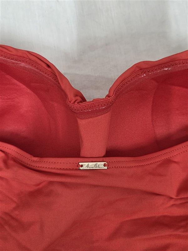 NWT Anne Cole Live In Color 10 Red Twist Bandeau One-Piece Swimsuit 130056