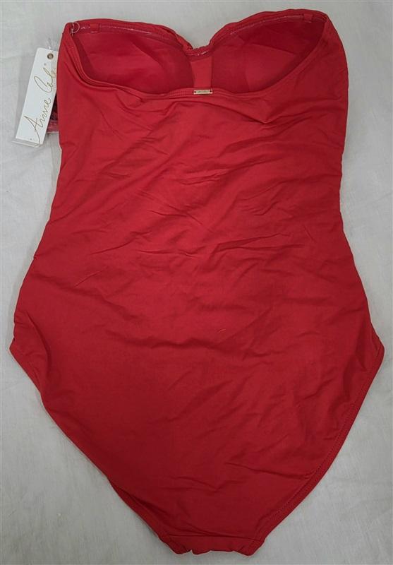 NWT Anne Cole Live In Color 10 Red Twist Bandeau One-Piece Swimsuit 130056
