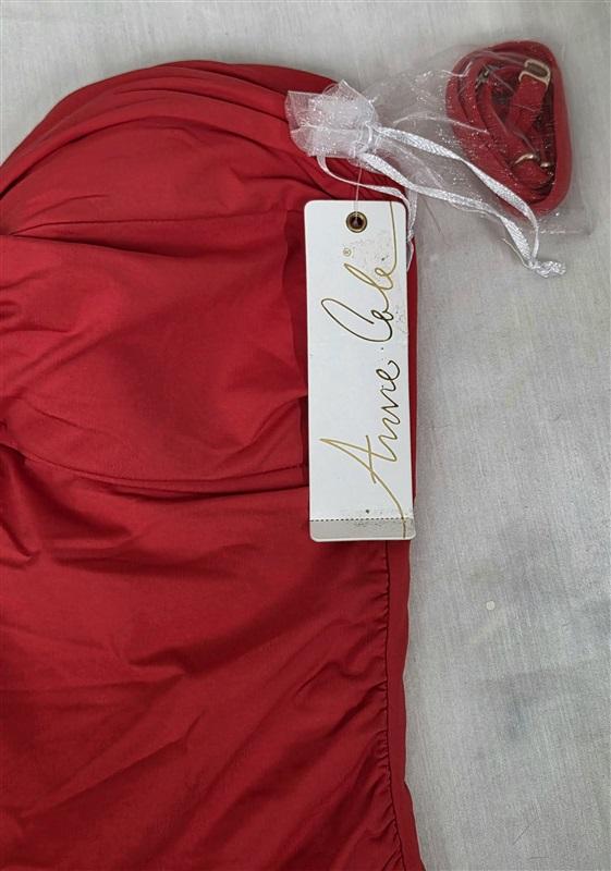 NWT Anne Cole Live In Color 10 Red Twist Bandeau One-Piece Swimsuit 130056