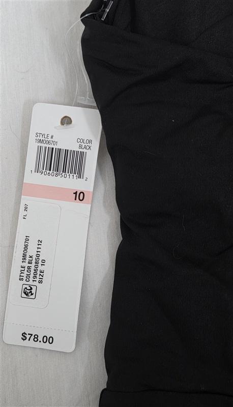 NWT Anne Cole 10 Live In Color Twist Black Underwire 1PC Swimsuit 130058