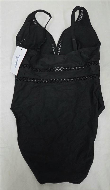 NWT Swimsuits For All 8 Open Lace V Neck Bombshell 1pc Swimwear 130060