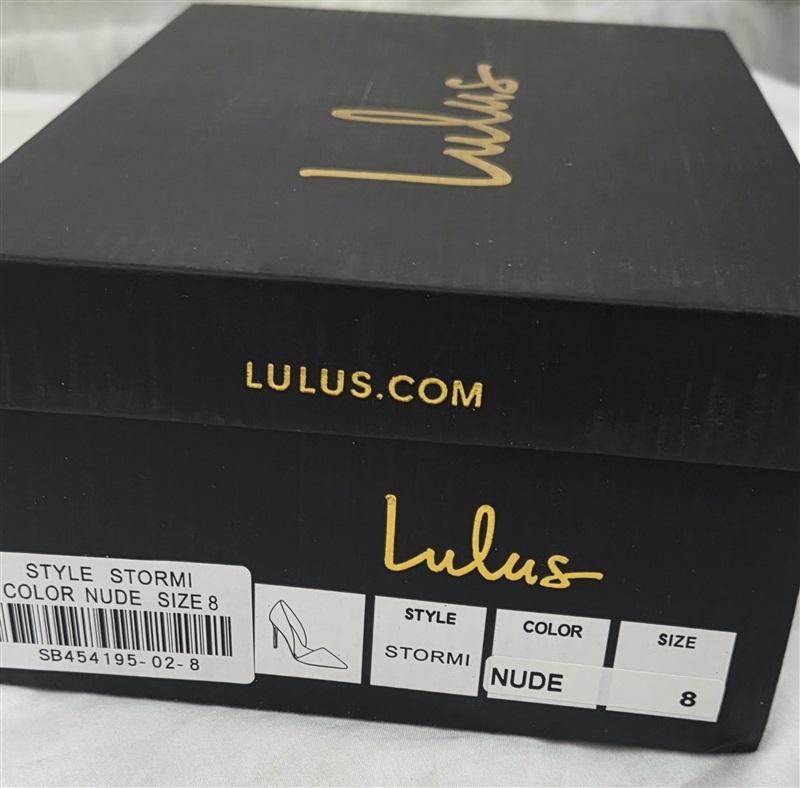 NWT Lulus Stormi D'Orsay 8 Nude Cut Out Pumps Faux Suede 130067