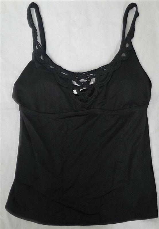 NWT Becca Virtue M Crochet Lace Deep V Tankini Top Swimsuit 130069