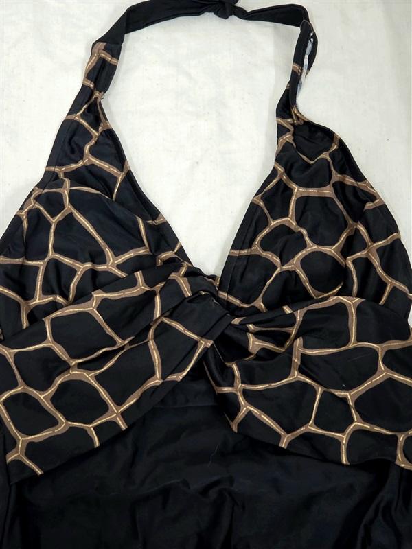 NWOT Shape Detector S Halter Giraffe Print Black 130073