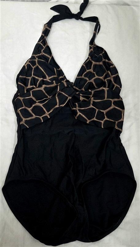 NWOT Shape Detector S Halter Giraffe Print Black 130073