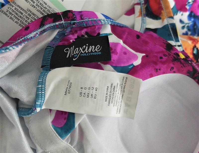 NWT Maxine Of Hollywood 8 Key West Shirred Front 1pc Swimsuit 130082