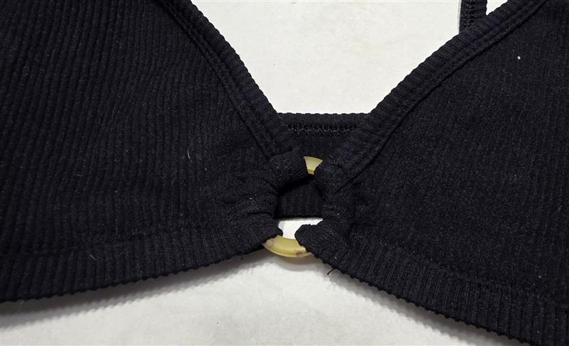 NWT Urban Outfitters L Wire-Free Ribbed Bralette Black 130088