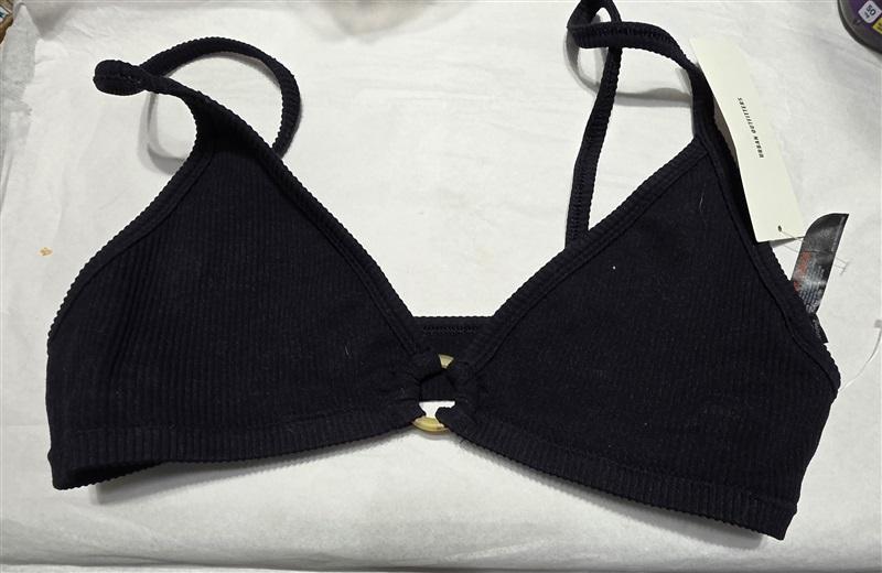 NWT Urban Outfitters L Wire-Free Ribbed Bralette Black 130088