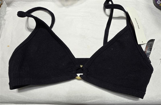 NWT Urban Outfitters L Wire-Free Ribbed Bralette Black 130088