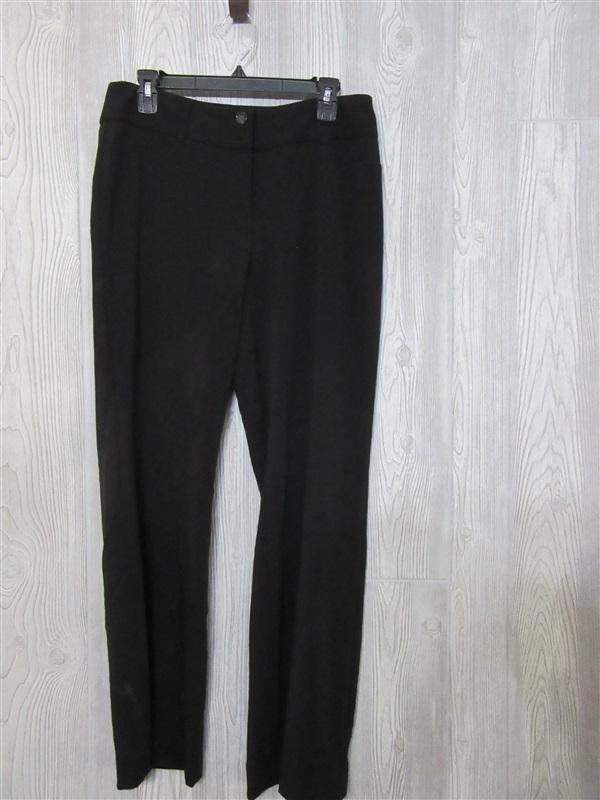 NWT Anne Klein 2 Black Pointe Stretch Straight Dress Pants 130091