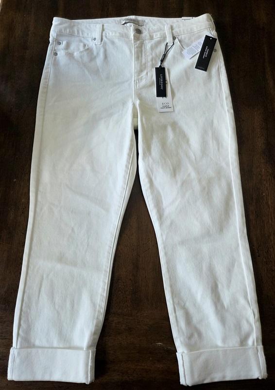 NWT Liverpool 12/31 CHARLIE CROP Skinny Jeans White 130093