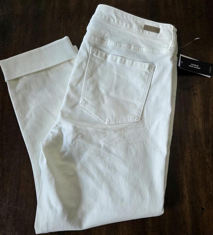 NWT Liverpool 12/31 CHARLIE CROP Skinny Jeans White 130093