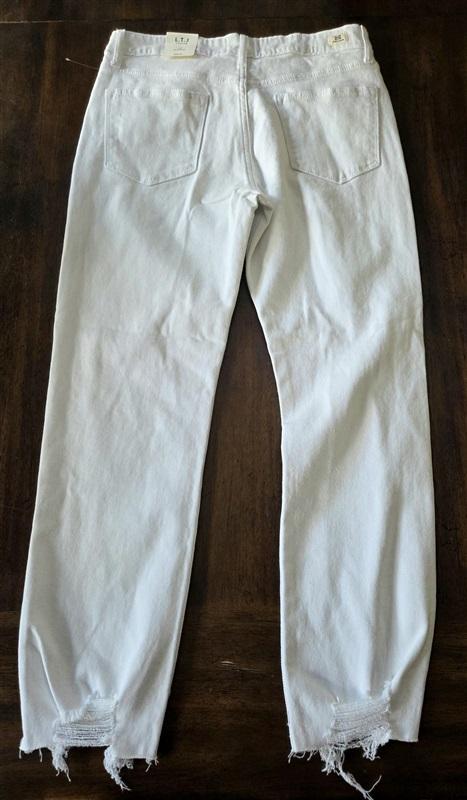 NWT LTJ Letter to Juliet jeans 32 Romeo Distressed White Denim Jeans 130099