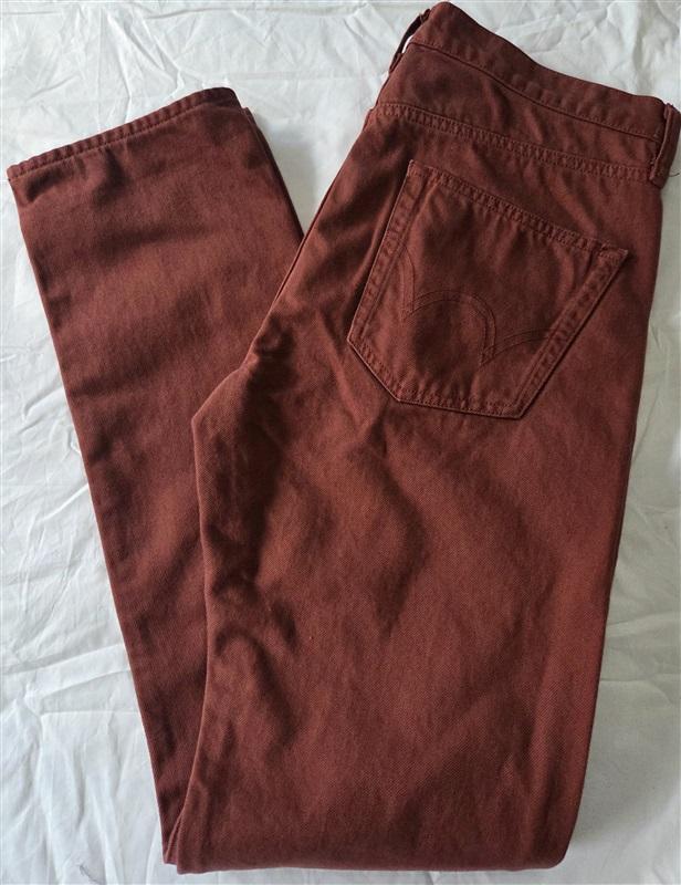 NWOT EDWIN 32 Overdyed Rust Brown Sample Developer Jeans 130100