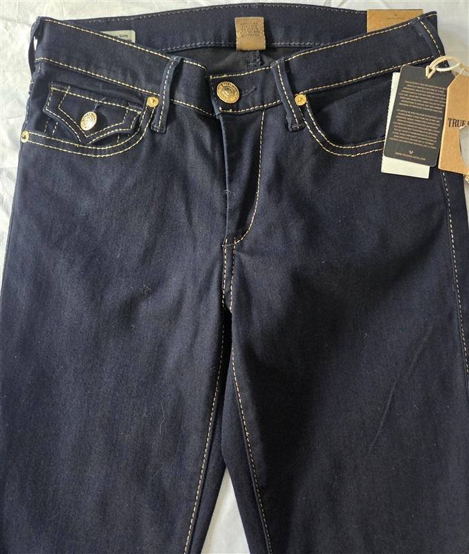 NWT True Religion 28 Casey Skinny Dark Denim Jeans 130101