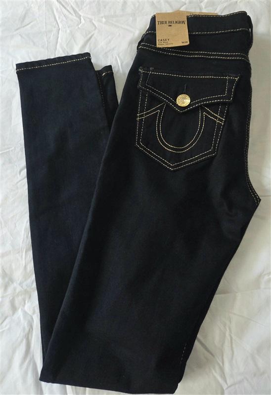 NWT True Religion 28 Casey Skinny Dark Denim Jeans 130101