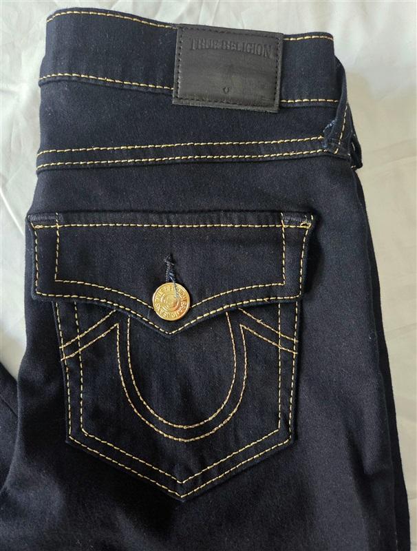 NWT True Religion 28 Casey Skinny Dark Denim Jeans 130101