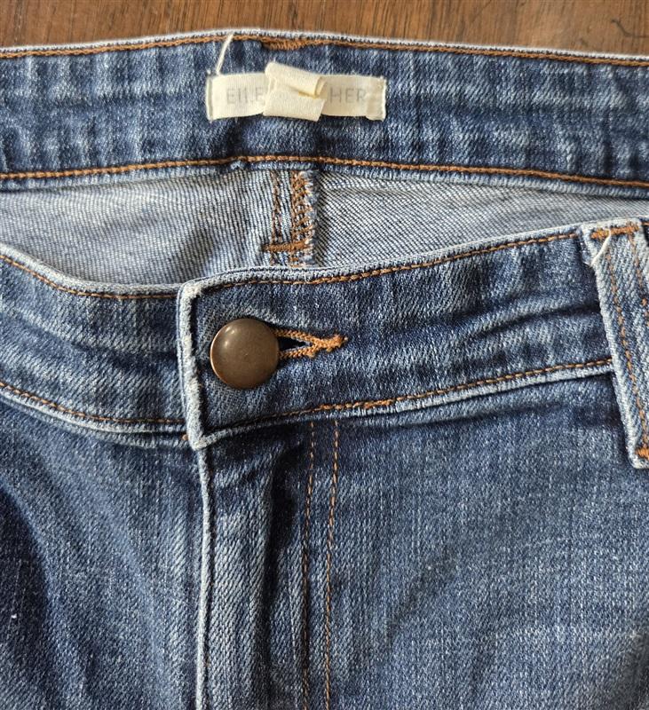 PO Eileen Fisher 14 Denim 5 pocket Organic Cotton Jeans Blue 130102