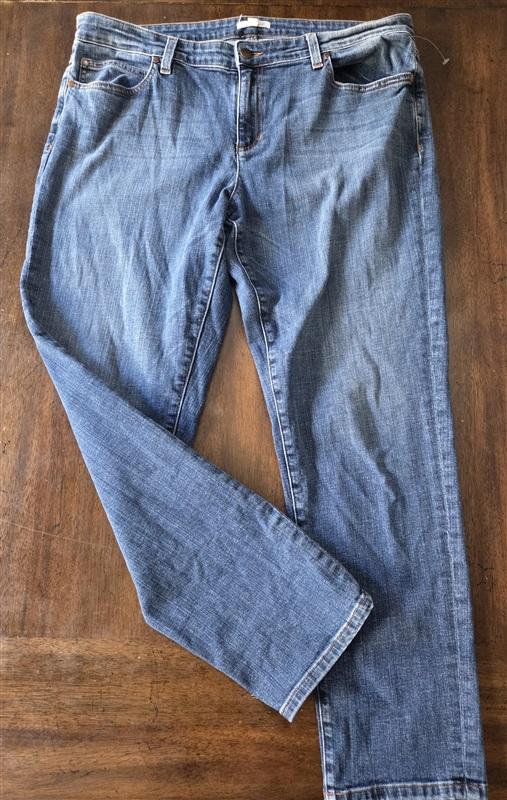 PO Eileen Fisher 14 Denim 5 pocket Organic Cotton Jeans Blue 130102