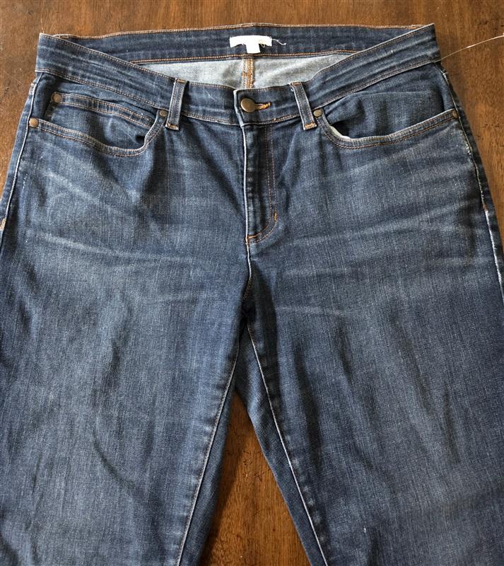 PO Eileen Fisher 12 Denim 5 pocket Organic Cotton Jeans Blue 130104