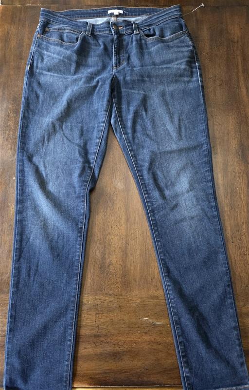 PO Eileen Fisher 12 Denim 5 pocket Organic Cotton Jeans Blue 130104
