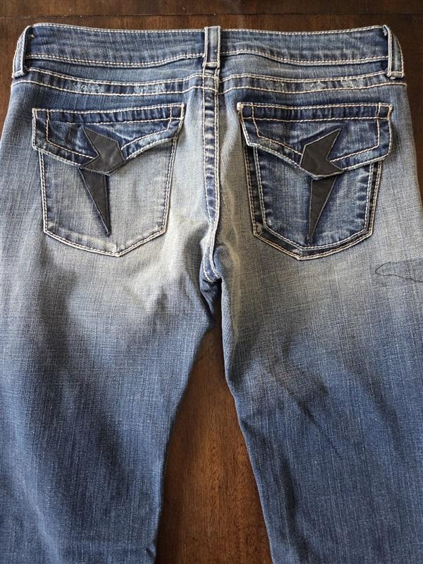 NWOT Rawkn 30 Straight Leg Lightning Bolt Y2K Thick Stitching 130106