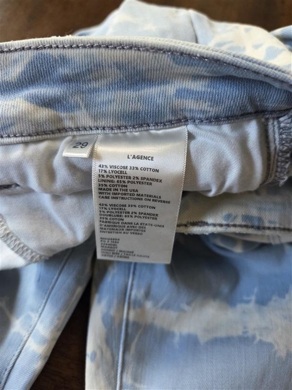 NWOT l'Agence 29 Skinny Jeans Bleach Dye Light Blue Jeans 130107