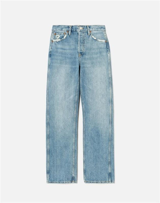 NWOT Re/Done 25 High Rise Ankle Crop Slim Skinny White Button Fly Jeans 130112