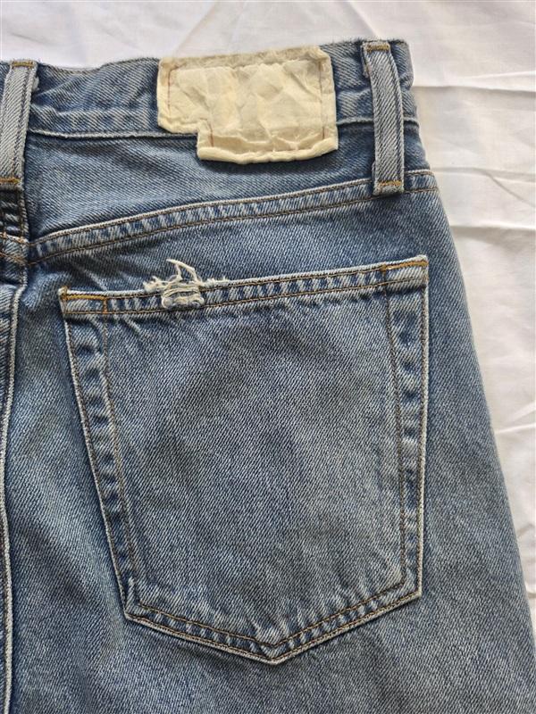NWOT Re/Done 25 High Rise Ankle Crop Slim Skinny White Button Fly Jeans 130112