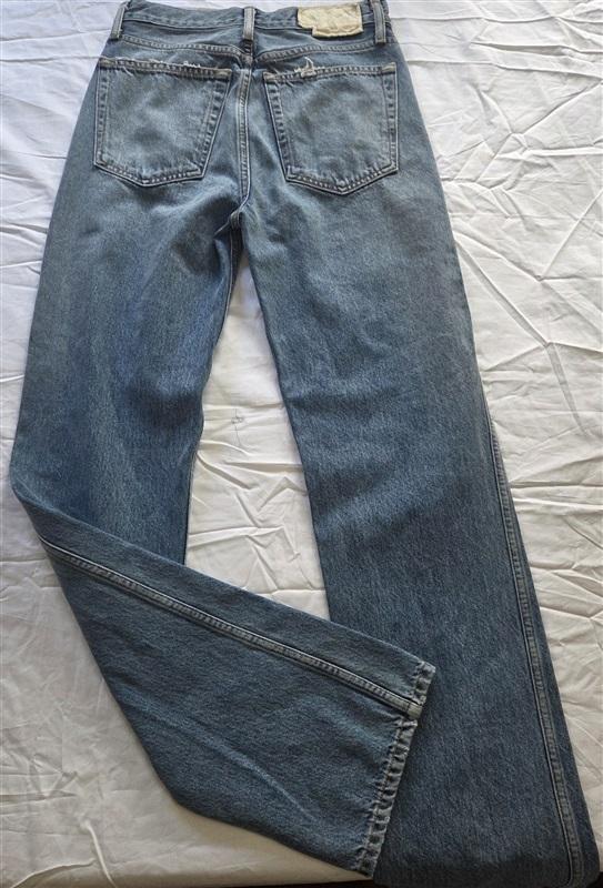 NWOT Re/Done 25 High Rise Ankle Crop Slim Skinny White Button Fly Jeans 130112