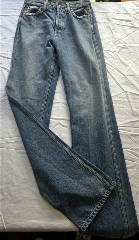 NWOT Re/Done 25 High Rise Ankle Crop Slim Skinny White Button Fly Jeans 130112
