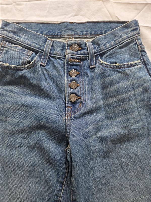 NWOTD Madewell 24P Perfect Vintage Straight Exposed Button Blue Jeans 130114