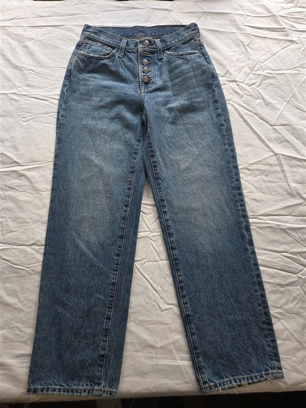 NWOTD Madewell 24P Perfect Vintage Straight Exposed Button Blue Jeans 130114