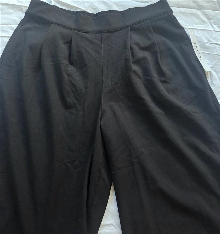 NWT Tribal 6 Long Wide Leg Pull-On Ankle Pant Black 130116