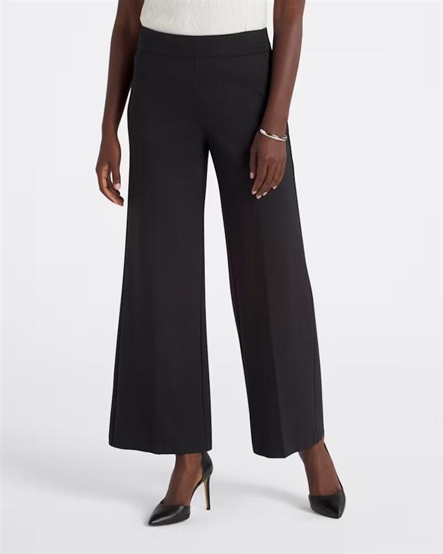 NWT Tribal 6 Long Wide Leg Pull-On Ankle Pant Black 130116