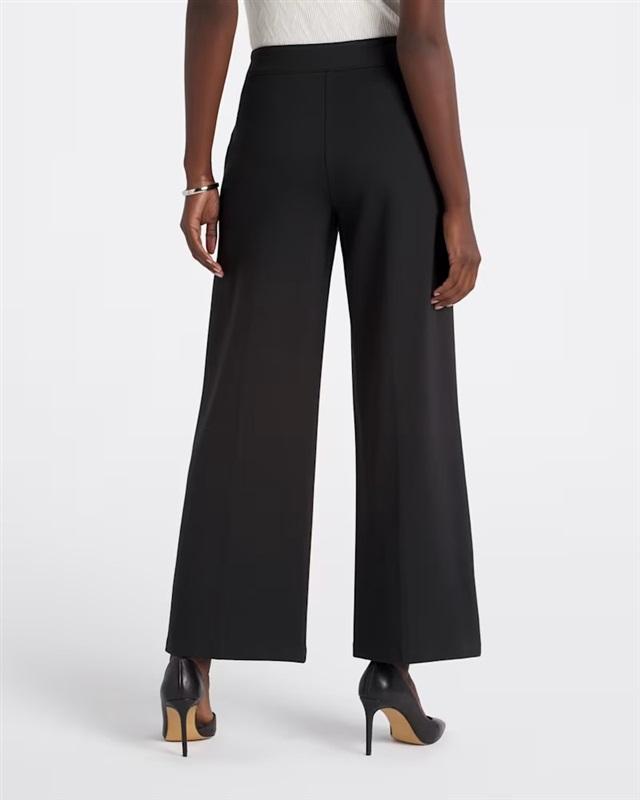 NWT Tribal 6 Long Wide Leg Pull-On Ankle Pant Black 130116