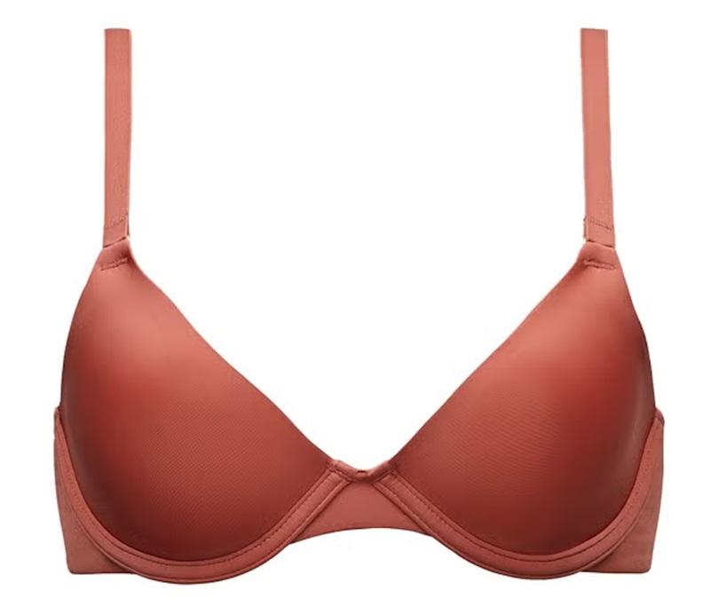 NWOT CUUP 38E The Triangle Underwire Micro Fiber orange Bra 130120