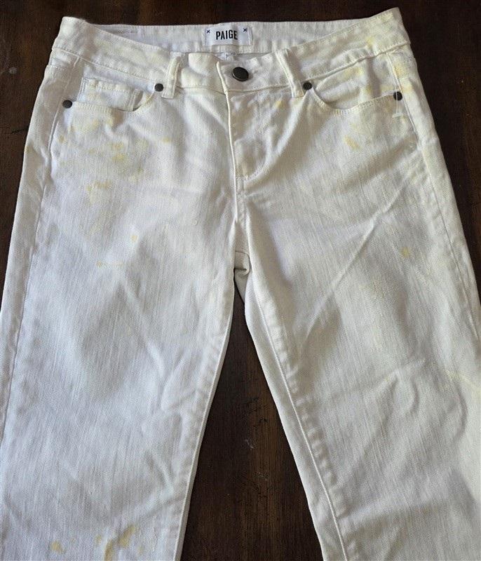 NWOT PAIGE 28 Van Gogh Verdugo Distressed Paint Splatter 5 Pocket Jeans 130153