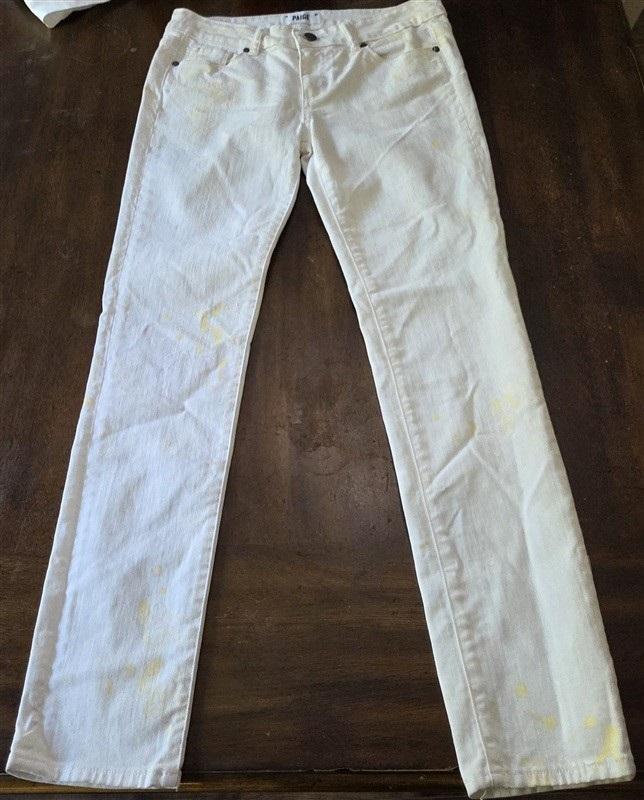 NWOT PAIGE 28 Van Gogh Verdugo Distressed Paint Splatter 5 Pocket Jeans 130153
