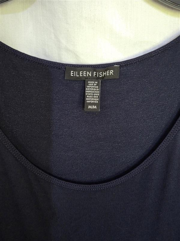 NWOT Eileen Fisher Stretch Knit Scoop Neck Tank Dress Navy Blue 130154