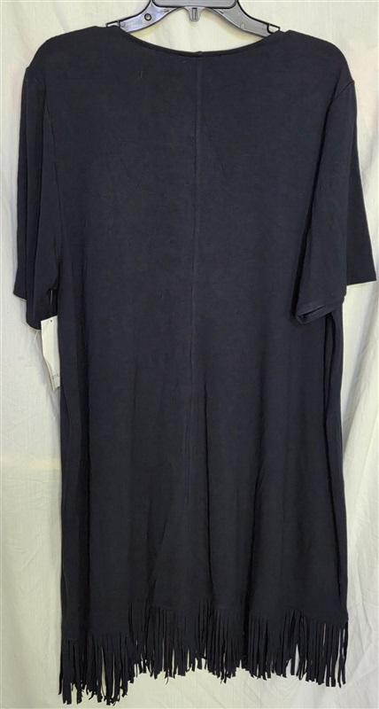 NWT Karen Kane 2X Navy Blue V Neck Fringe Tank Dress 130155