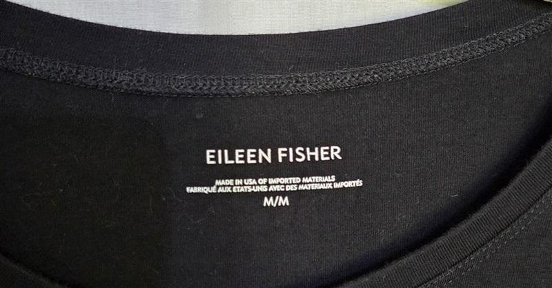NWOT Eileen Fisher M Cotton Blend Scoop Neck Mini Dress Black 130158