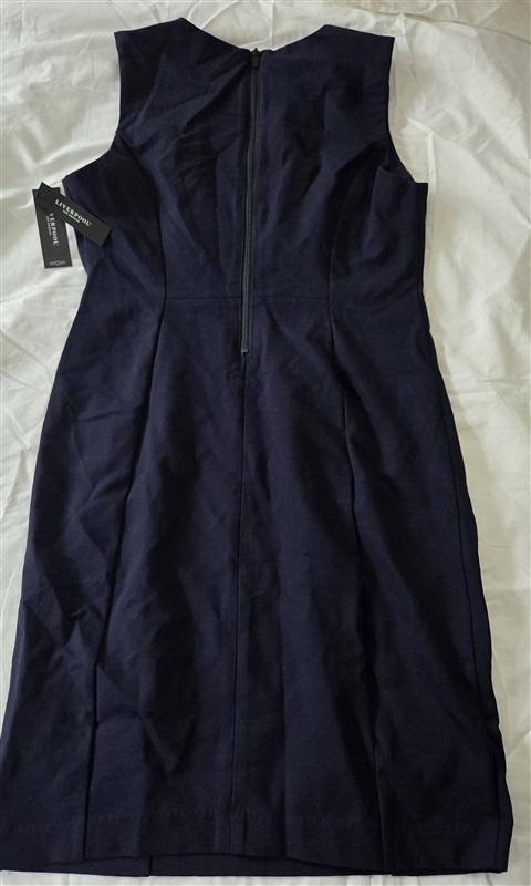 NWT Liverpool 14 32 Sleeveless Sheath Dress Navy Blue 130161