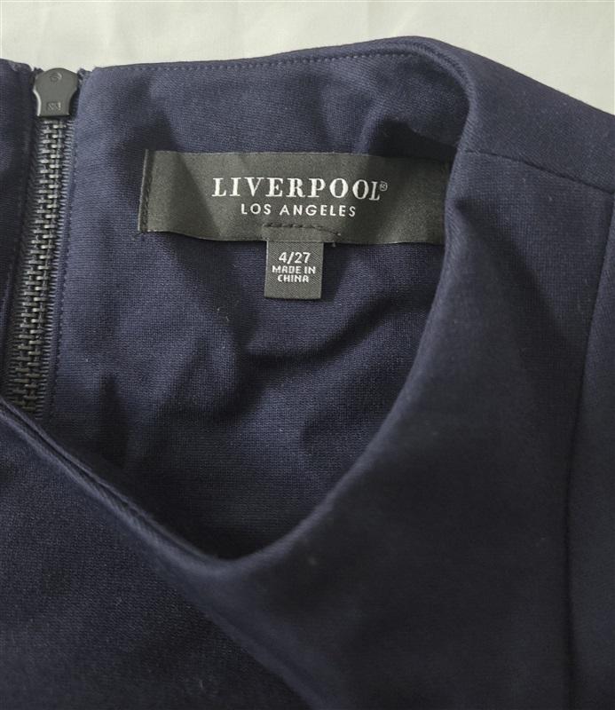 NWT Liverpool 14 32 Sleeveless Sheath Dress Navy Blue 130161