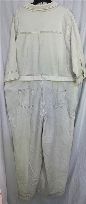 NWT Ashley Stewart 24 Denim Eggnog Ivory Denim Jumpsuit 130132