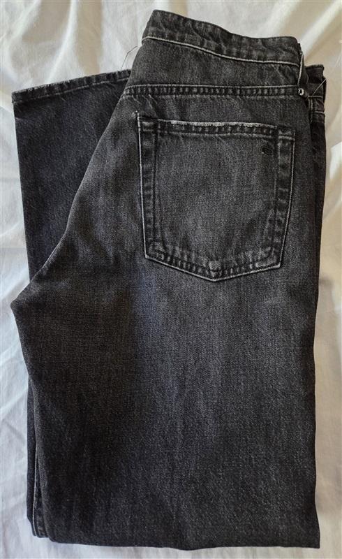NWOT Rag & Bone High Rise Straight Leg Jeans Black Button Fly 130163