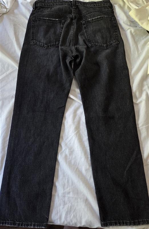 NWOT Rag & Bone High Rise Straight Leg Jeans Black Button Fly 130163